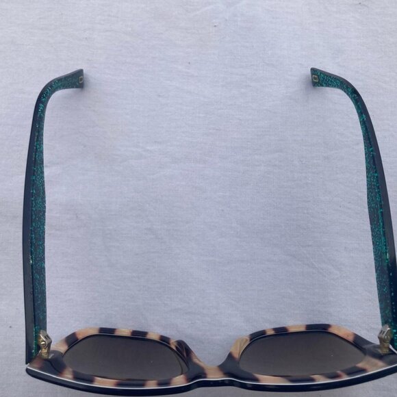 Marc Jacobs Sunglasses 229/S 2PO3J/SP Black Green Glitter Square Black Lenses - Picture 14 of 15